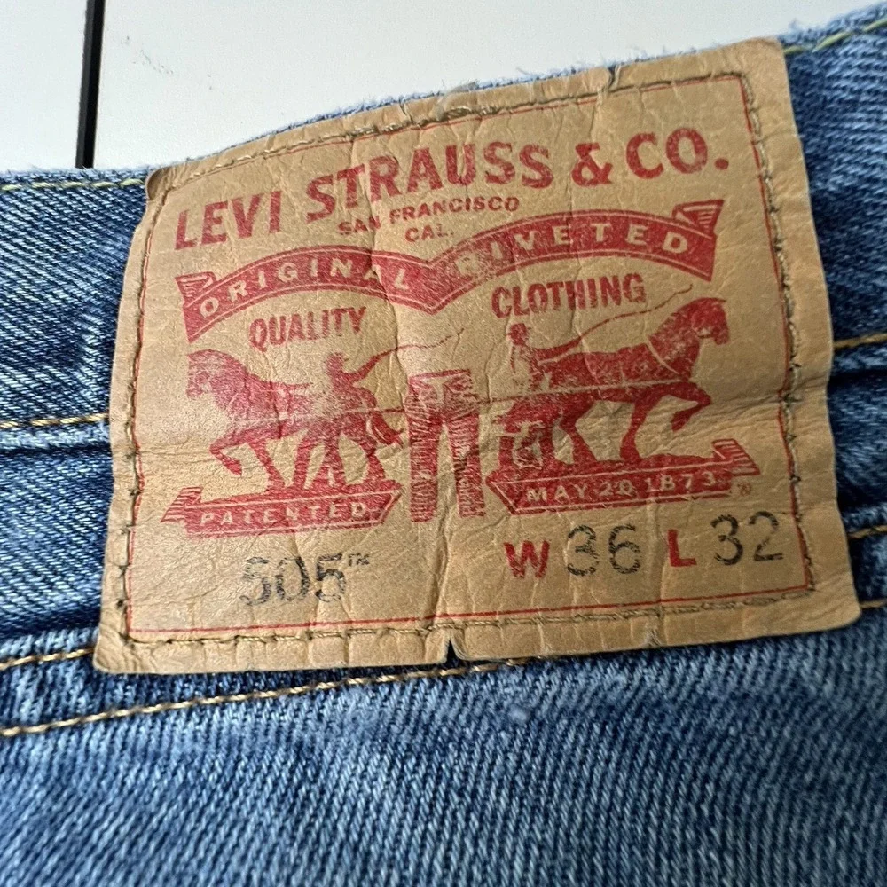 Levi's 505 Jeans Men's 36x32 Straight Leg Blue Denim Regular